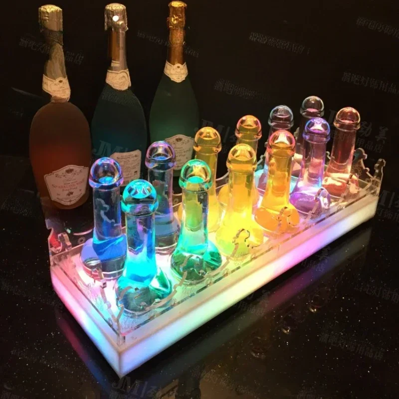 

Creative Personality Cocktail Shelf Bar Charging Colorful Luminous Cup Holder Bartending Set Cup Holder