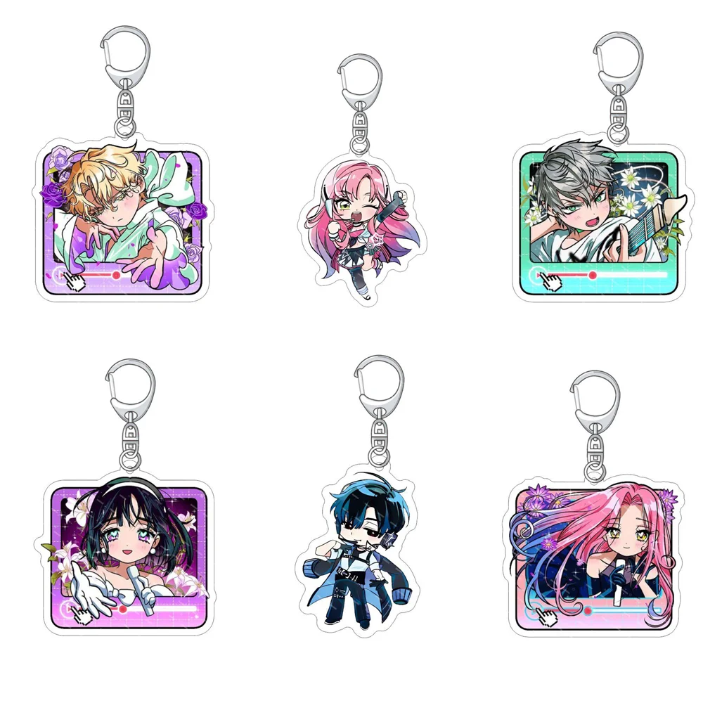 6CM Anime ALIEN STAGE Characters Figure Keychain Acrylic Stand Model Gifts Goods Ornament Decoration Collection
