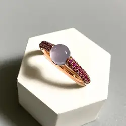 Ring 33 Colors 6mm Round Candy Style Ring Inlay Purple Zircon Crystal Ring For Women Candy Ring Birthday Gift