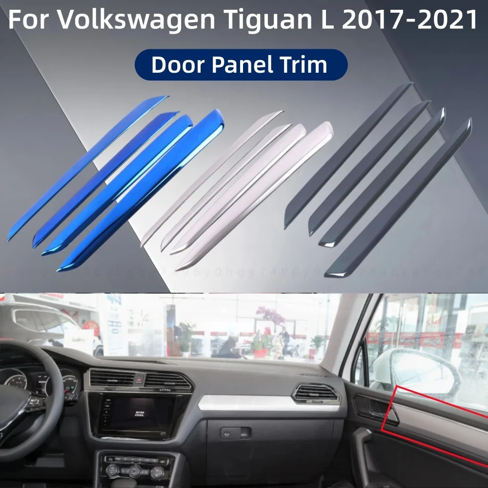 

Cars Upgrade Stainless Steel Modification Accessories Blue Door Panel Trim For Volkswagen Tiguan L 2017 2018 2019 2020 2021