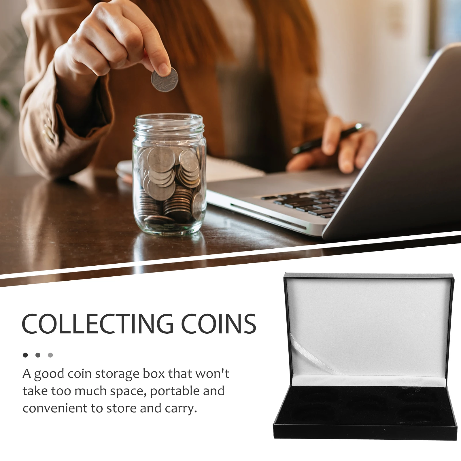 

5pcs Holder For Commemorative Coins Multi-Slots Plastic Box Anti-Scratch Storage Case Portable Display Box Household Coin
