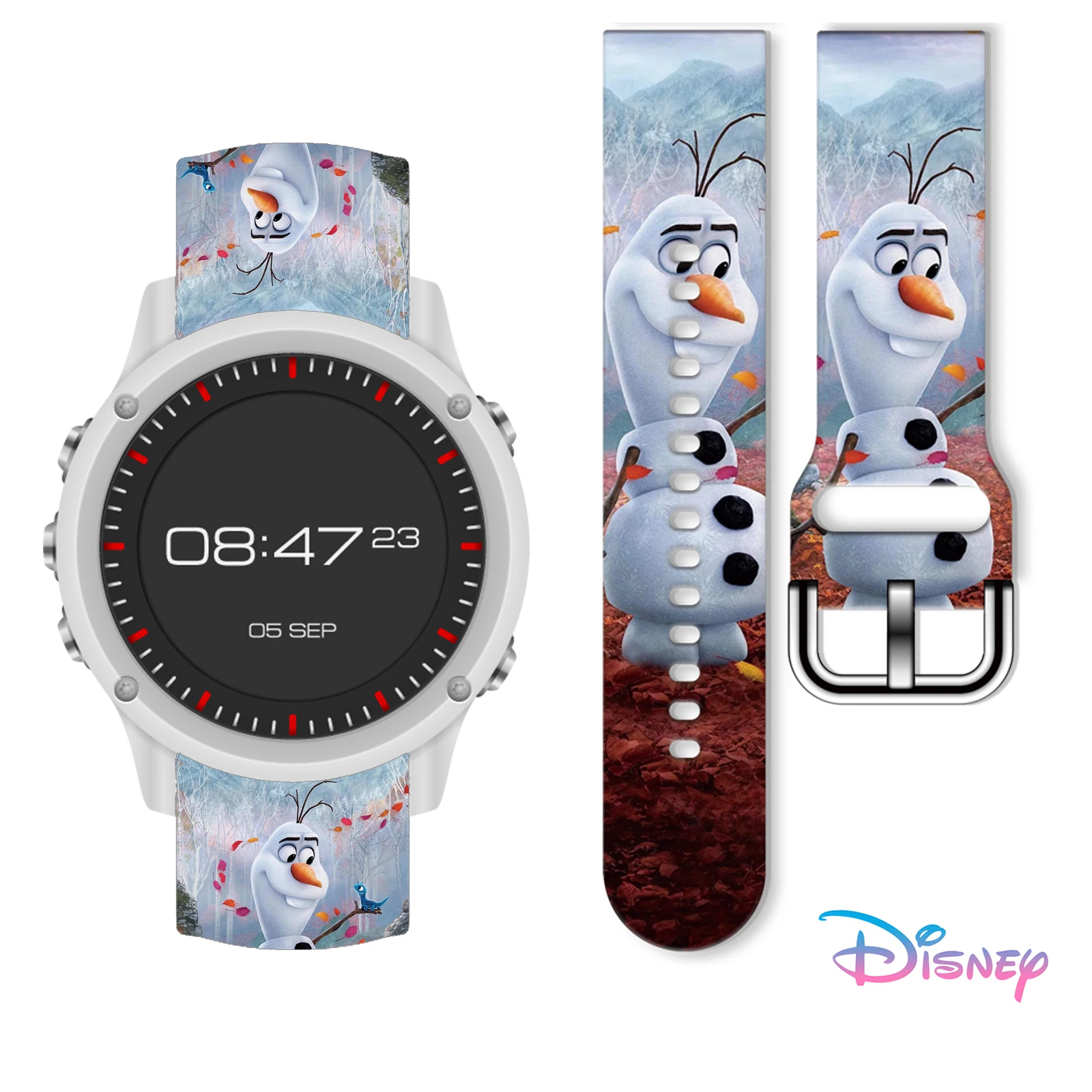 

20mm 22mm Frozen Series Printed Strap for Samsung Galaxy 7/6/5 40mm 44mm Band Replaceable Bracelet for Xiaomi Amazfit Watchband