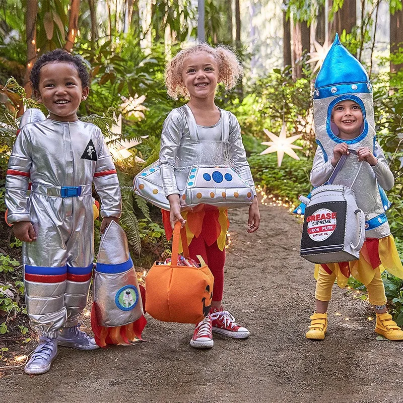 Traje de Astronauta Cosmonauta Plateado para Niños y Niñas, Disfraz de Cosplay para Fiestas de Cumpleaños, Disfraz de Halloween, Traje de Carnaval, Nuevo