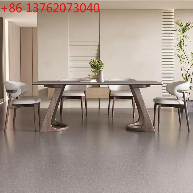 Slate dining table combination modern Italian simple household small apartment rectangular table