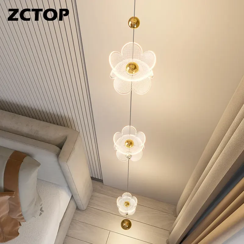 Modern Bedroom Bedside Light LED Pendant Lamp for Living Room Study Room Adjustable Line Strip Hanging Lights Home Decor Fixture