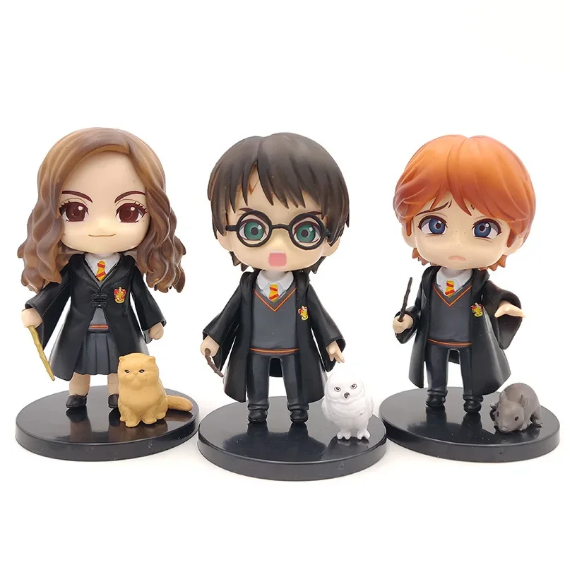 Harry Potters Figures Anime Q Version PVC Doll Toys Movies Car Cake Decoration Children Birthday Christmas Gift