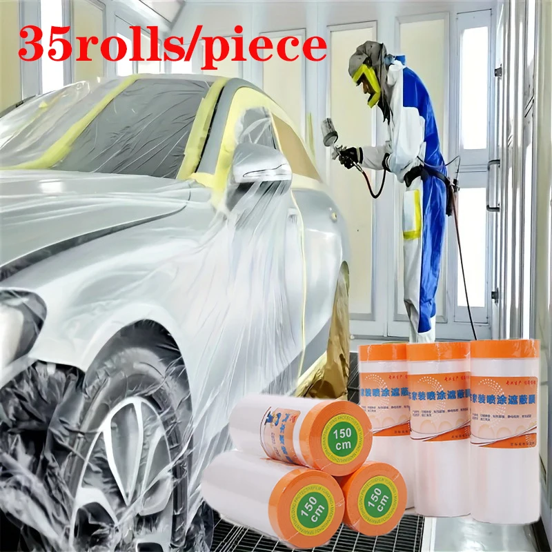12M Furniture Dustproof Protection Film Self-Adhesive Plastic Masking Film Car Beauty Repair Masking Film Decor Wall Paint Cover
