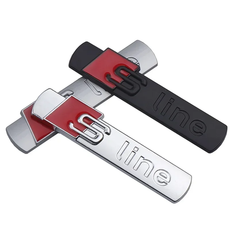 1Pcs 3D Metal Car Side Emblem, S Line Style Badge Sticker For Audi A4 A3 A5 A6 A7 A8 Q3 Q5 Q7 Q8 B5 B6 B7 B8 B9 Q7 8P 8V 8L
