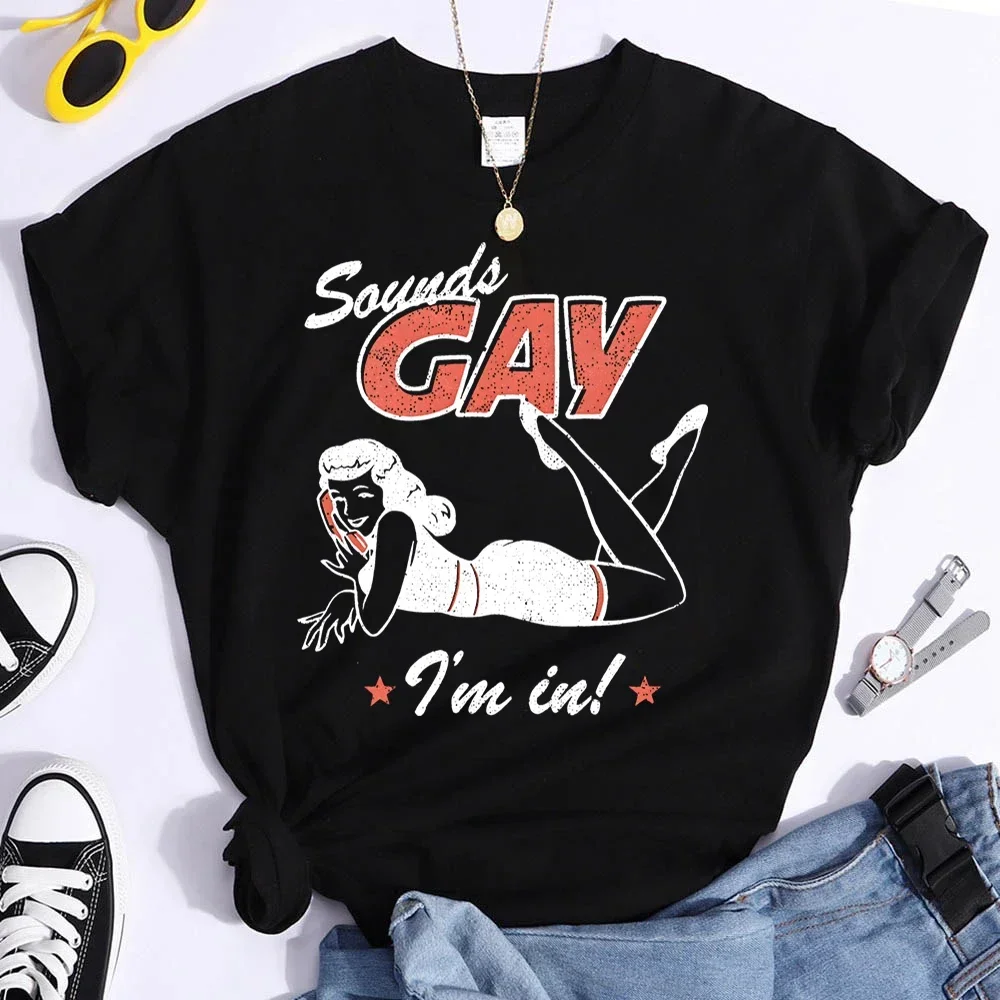 Vintage LGBT t-shirt son Gay drôle t-shirts personnalité Y2k hauts mois de la fierté lesbienne bisexuelle chemises mode décontracté femme t Shrit