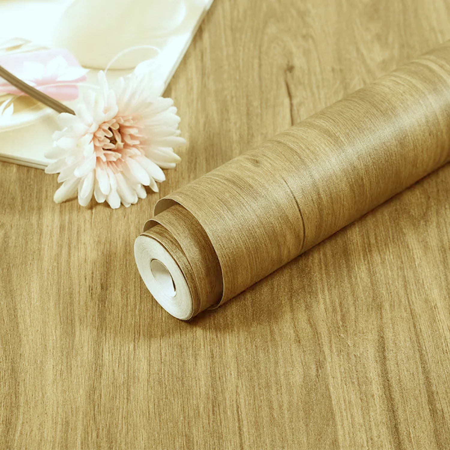 55cm Wood Grain Vinyl Wrap - Waterproof 3D Self-Adhesive Film for Furniture, Cabinets, Wardrobe, Table DIY Home Deco