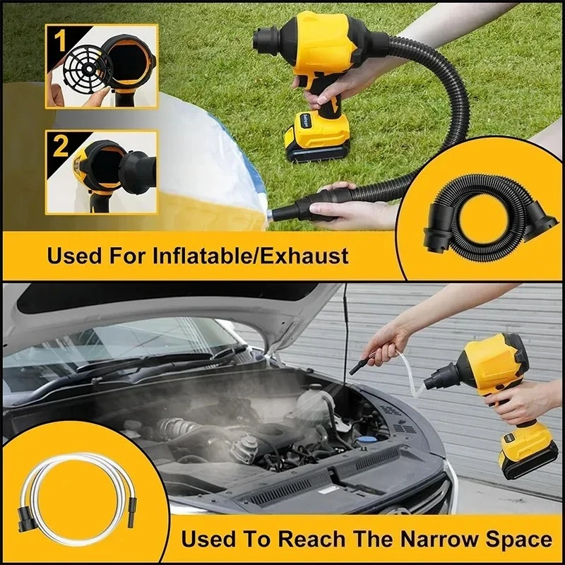 Brushless Air Blower Cordless Air Dust Removal Gun Tool With Nozzle Multifunction Dusting Machine Inflator For Dewalt Battery
