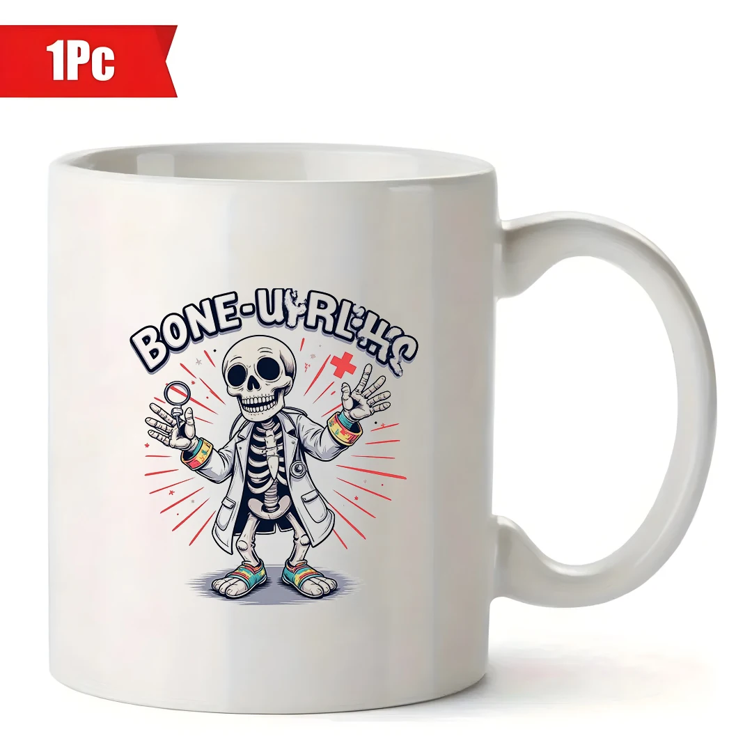 11oz skelet laboratoriumjas mok + leuk skeletpatroon + kinderkantoorbeker - kerstfamiliecadeau