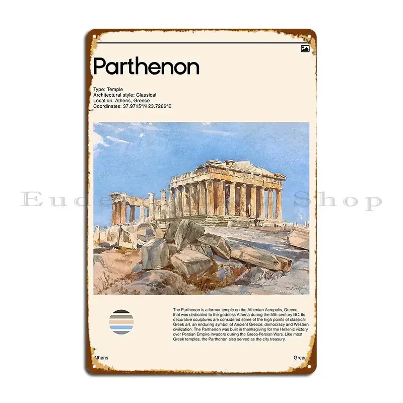 Visit Parthenon Greece Travel Poster Metal Sign Club Retro Customized Living Room Cinema Tin Sign Poster
