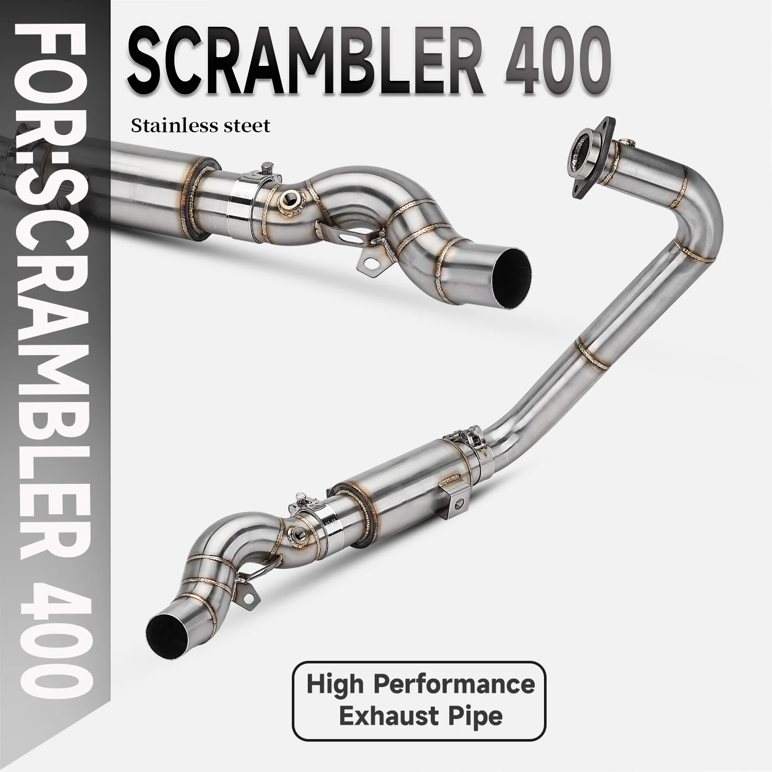 Slip On For TEIUMPH SPEED 400 SCRAMBLER 400X 2023 - 2026 Motorcycle Exhaust Escape System Header Pipe Stainless Steel Muffled