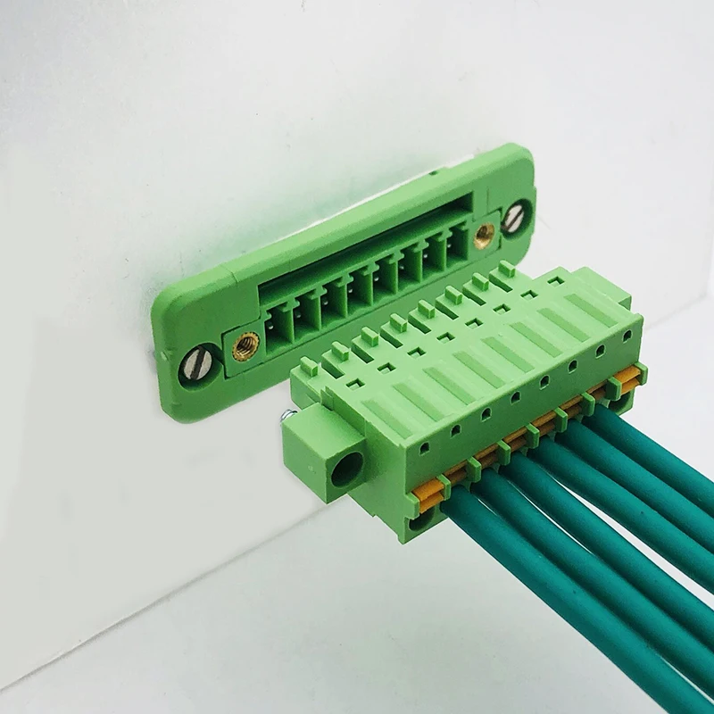Screw-Free 15EDGKDM-3.81mm Picth,Wall Terminal Set 2P-24P Panel Fixed through with Spring Plug for Easy Installation