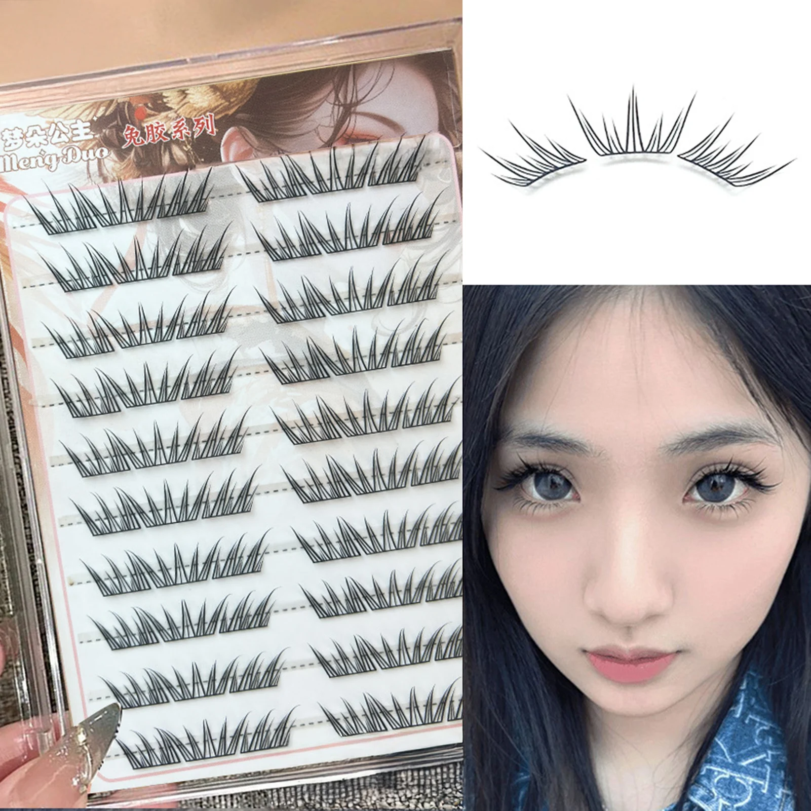 10 Rows 9-11mm Foxes Charming False Eyelash Extension 3D Diy Wispy Fluffy Lash Extension For Work Birthdays Parties And Travel