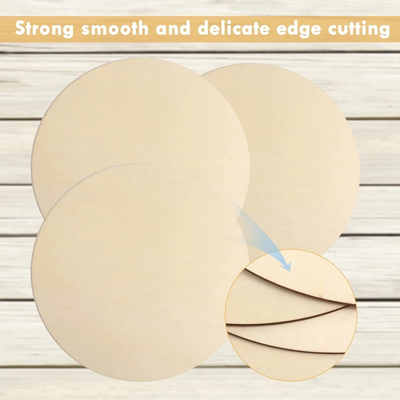 Wood Circles For Crafts Unfinished Blank Wooden Rounds Slice Wooden Cutouts For DIY Crafts Christmas Decor