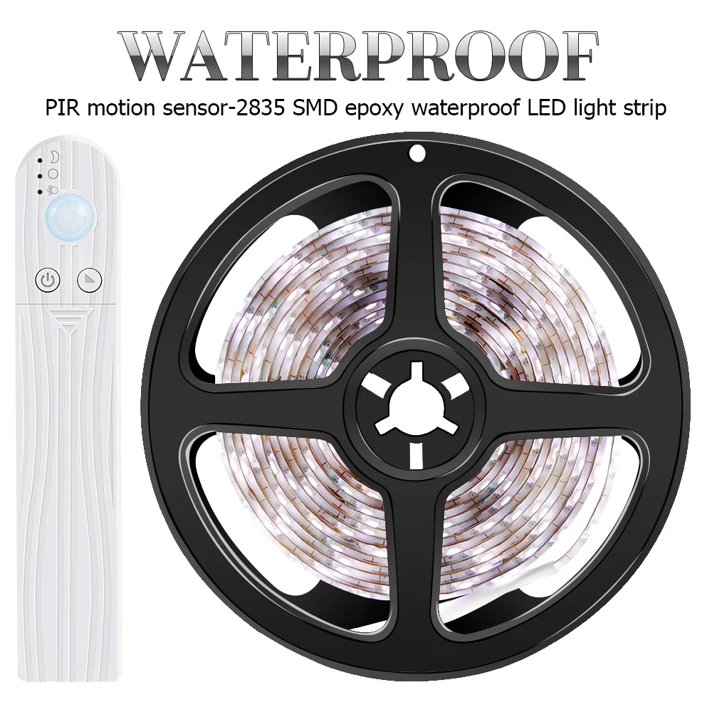 LED Strip Light PIR Motion Sensor Auto‑On Off Flexible Tape Lamp Waterproof For Closet Stair Cabinet Corridor Home Decoration