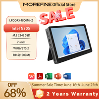 MOREFINE 12th Gen Intel N305 7 Inch Mini PC Windows11PRO WiFi6 BT5.2 16GB/2T Touch Screen 4K Tablet PC 3600mAh Mini Desktop Host