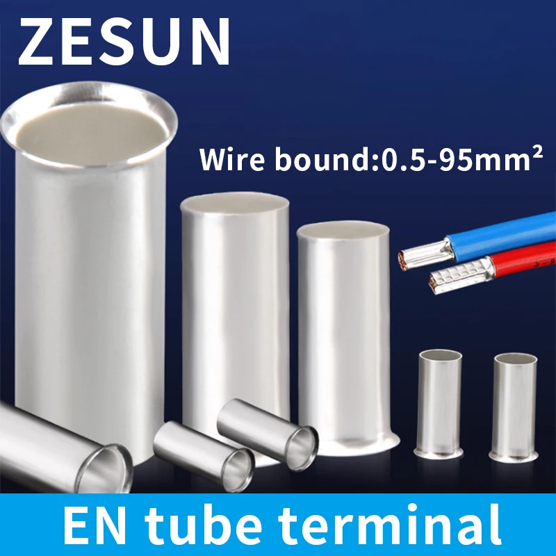 300pcs EN tube type plug wire nose cold pressed terminal block copper wire pair connector wiring tube