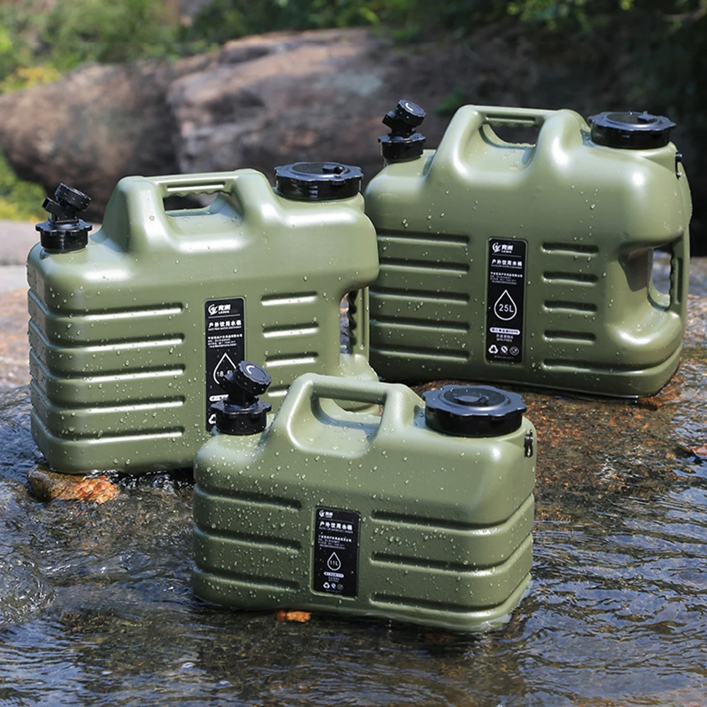 

Camping Water Container Portable 25L Camping Bucket Water Storage with Detachable Faucet No Leakage Camping Hiking Supplies