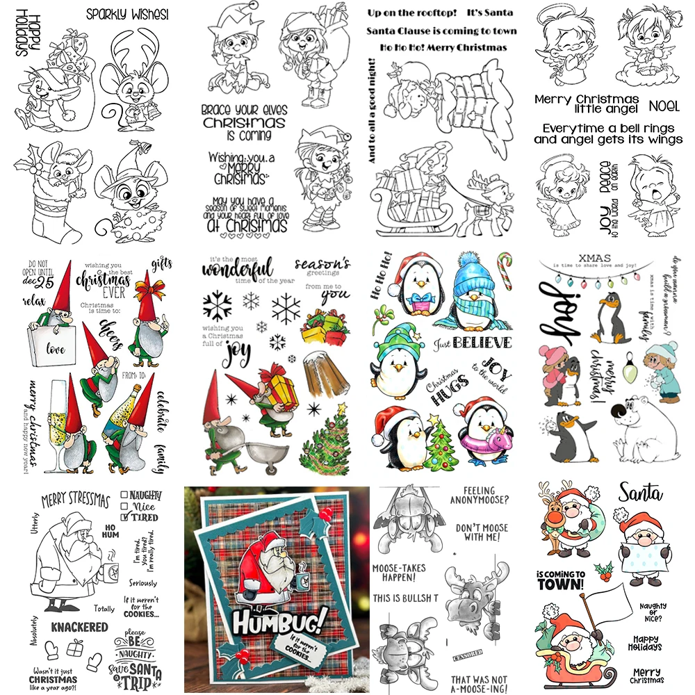 Weihnachten Zwerge Santa Claus Stempel und Stanzformen Winter Tier Pinguin Rentier Sterben Stempel für DIY Scrapbooking Kartenherstellung