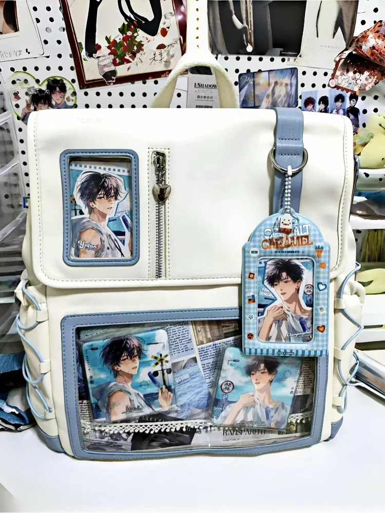 

Double shoulder versatile student class commute messenger bag big food college bag