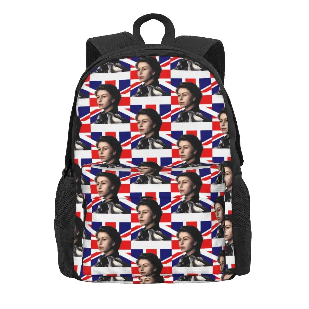 

Formal With British Flag Backpack Queen Elizabeth II Student Unisex College Backpacks Durable Leisure School Bags Rucksack