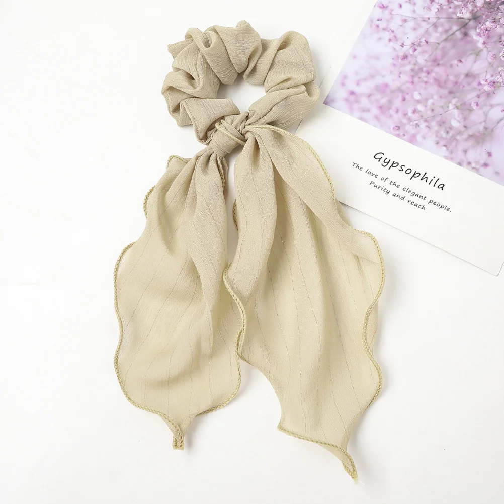 

8Pcs Double Layer Bowknot Hair Ties Durable Elastic Scrunchies for Women Costume Party Stage Performance Daily Wear Green Coffee