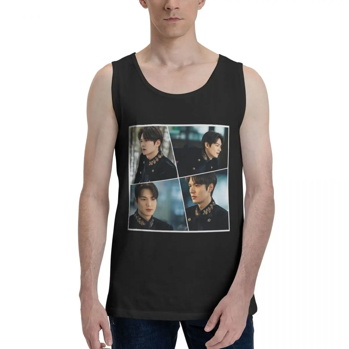 Lee Min Ho The King Handsome Collage 100% Cotton Men's Sweatshirt Vest Sleeveless Clothing Tees Men Tank Tops T-shirt