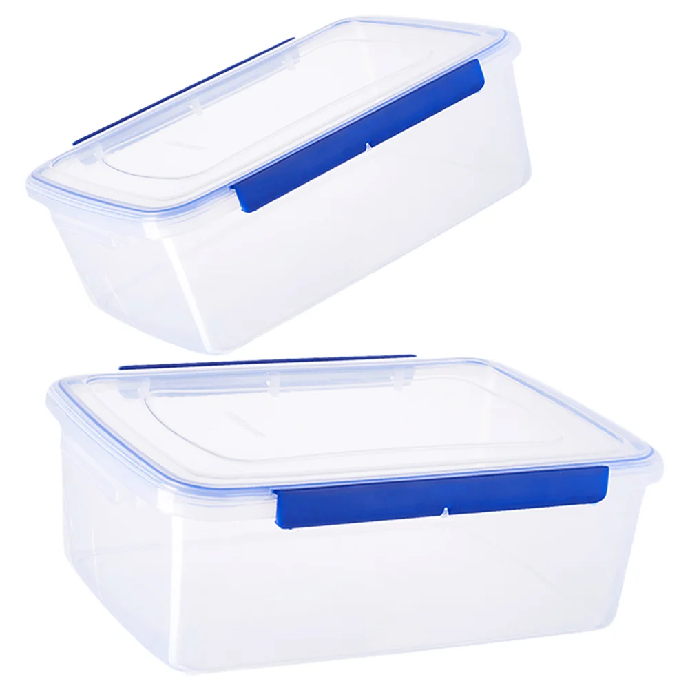 

2 Pcs Dough Fermentation Box Oven Safe Container Sourdough Proofing Reusable Bowl Pizza Crisper Stackable Plastic Portable