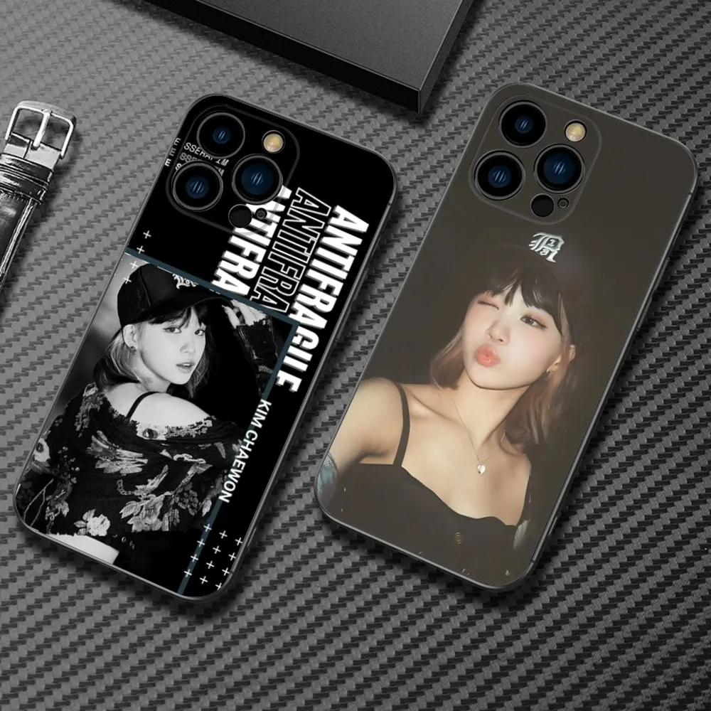 

Singer Kim C-Chaewon Phone Case For iPhone15,14,13,12 Mini 11 Pro XR,X,XS,MAX 7,8 Plus Silicone Cover Soft Black