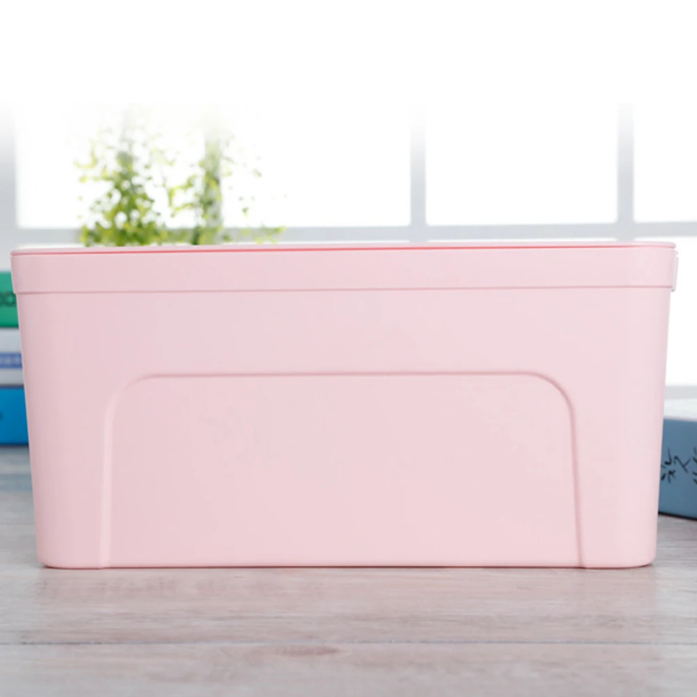 

Multi-Purpose Storage Box Plastic with Lid Portable Case Sundries Organizer Cosmetics Container Desktop Organizer