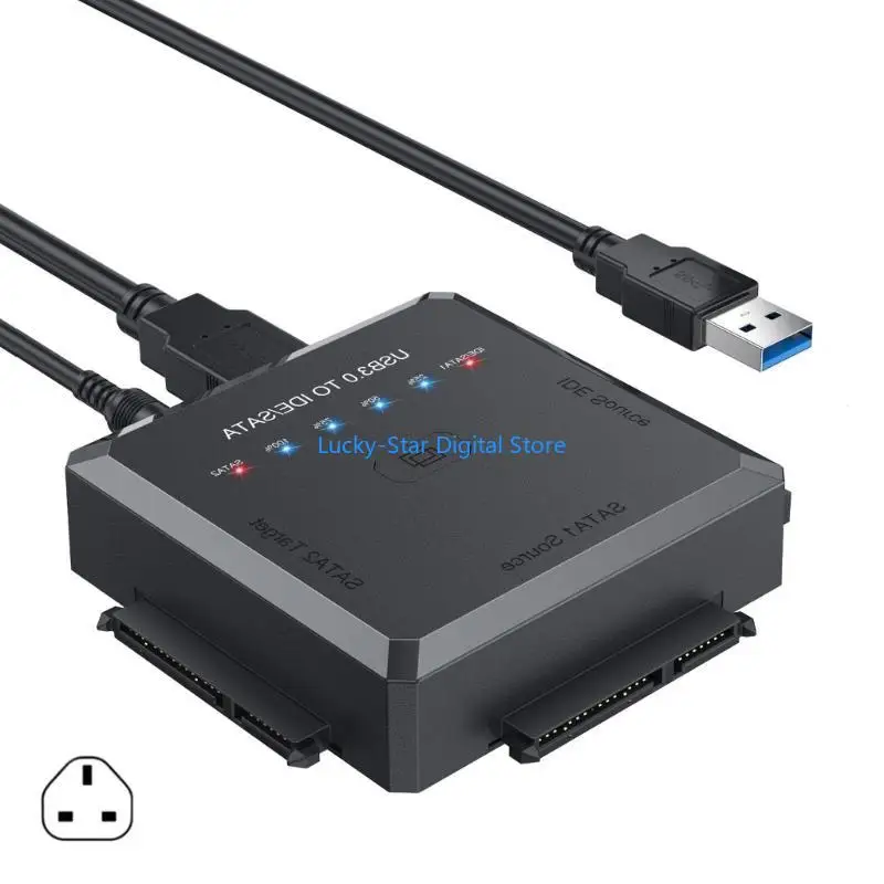 

N7MC USB Адаптерных преобразователей для жестких дисков SATAS IDE, 2,5 "3,5" HDD/SSDS Tockes Clone, включает в себя 12 В