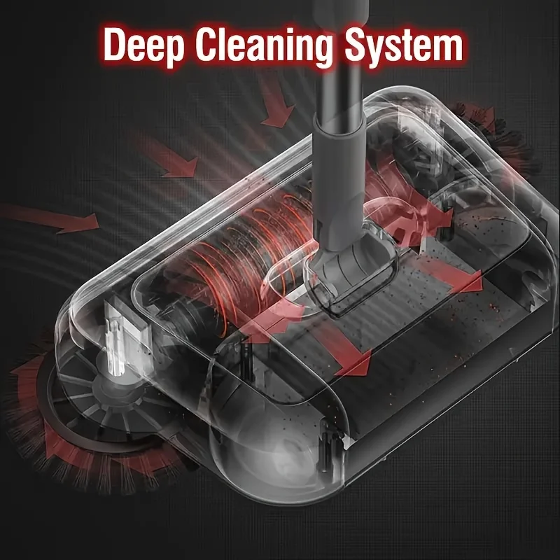 Non Electric Lazy Sweeper Vacuum Broom Floor Cleaning Tool Adjustable Handle Cleaning Tool Pet Hair Loose Debris