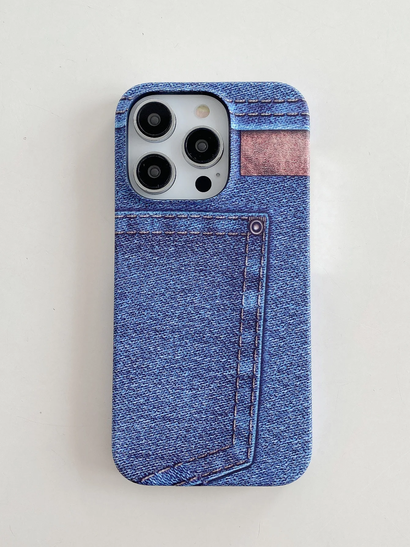 Relief luminous denim pattern internet celebrity suitable for iPhone 11/15pro water stick hard case phone caseiPhone13Apple14