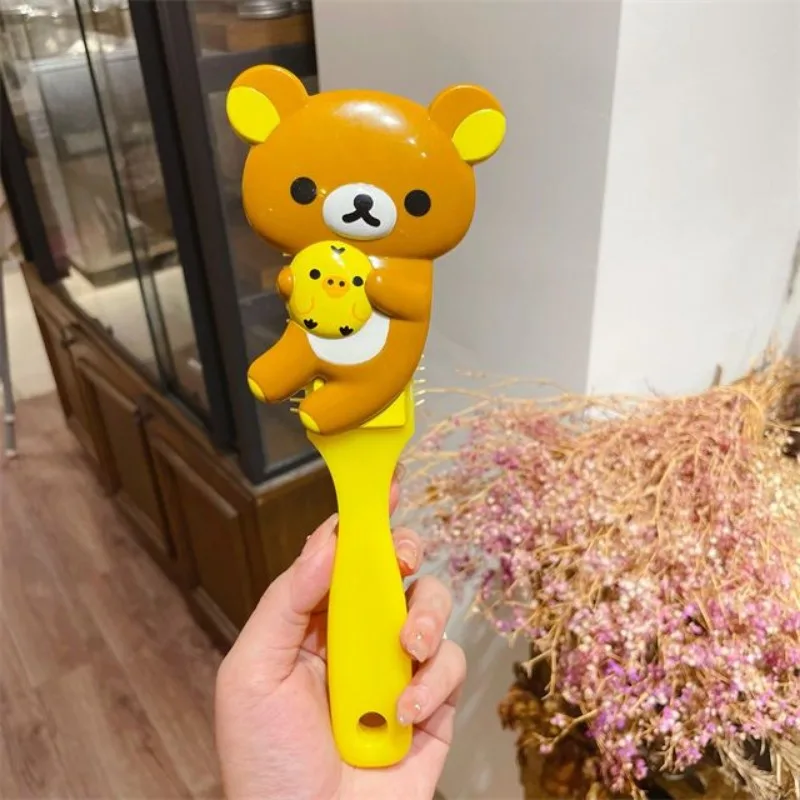 R-Rilakkuma 에어 쿠션 빗, 엉킨 헤어 빗, 헤어 브러시 마사지, 정전기 방지, 젖은 곱슬 헤어 브러시, 이발사 스타일링 도구