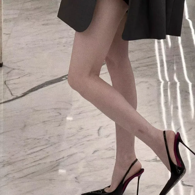 Spring and Summer Pointed Toe Stiletto Patent Leather Sandals Women's Back Empty Shallow Mouth Non-Tired Foot High Heels image 2