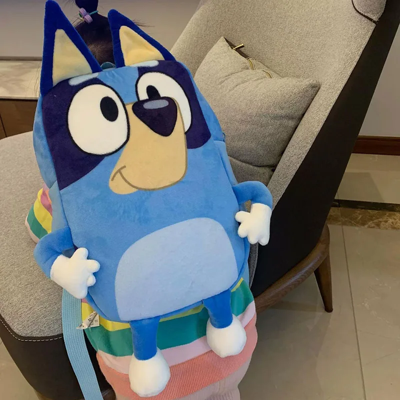 Mochila escolar de dibujos animados Bluey Family, Cosplay de Bingo, guardería, Animal de dibujos animados, Kawaii, Azul, Naranja, perro, regalo para niños