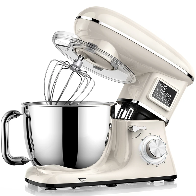 1500W 6-Speed 6.2L Keuken Voedsel Stand Mixer Elektrische Blender Automatische Timing Stand Mixer Crème Ei garde Zweep Deeg Kneder