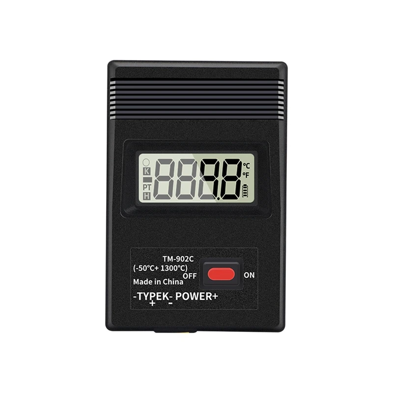 เครื่องวัดอุณหภูมิเครื่องวัดอุณหภูมิอุตสาหกรรม Thermodetector Meter TM-902C K ประเภทดิจิตอล LCD -50 ℃   ถึง 1300 ℃