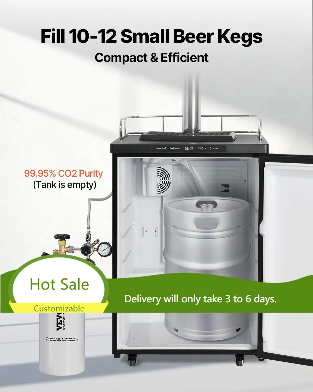 CO2 Tank, 10 lbs New Aluminum Alloy Cylinder, Air Tank with Light Spray Coating, CGA320 Valve