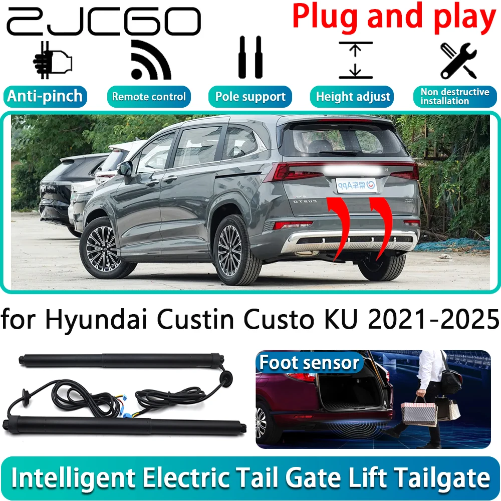 

ZJCGO for Hyundai Custin Custo KU 2021-2025 Electric Powered Tailgate Power Liftgate Automatic Tailgate System With Foot Sensor
