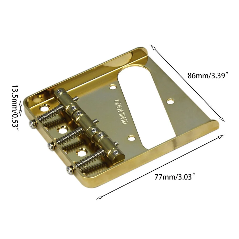 6 Individual Brass Saddles Tele Telecaster Ashtray Bridge Gold / Silver Art New Saddles with Screws for Electric Guitar