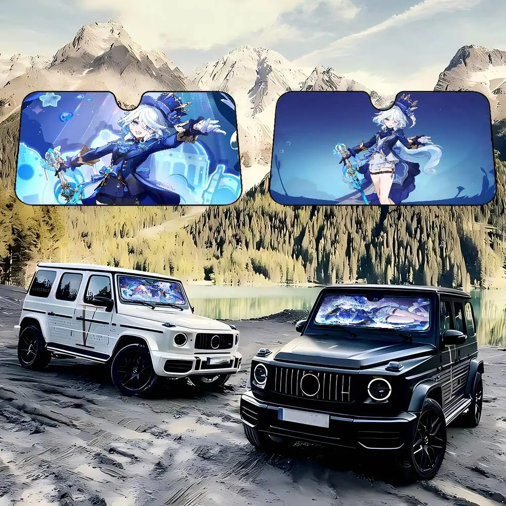 

Furina Genshin Impact Car Sun Shade Windshield Shocked Car Front Window Sunshades Cover Keep Vehicle Cool UV