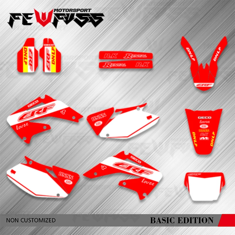 

Fewfuss мотоциклетные графические наклейки, наборы наклеек, номер имени, на заказ для HONDA CRF450 2002 2003 2004 CRF 450