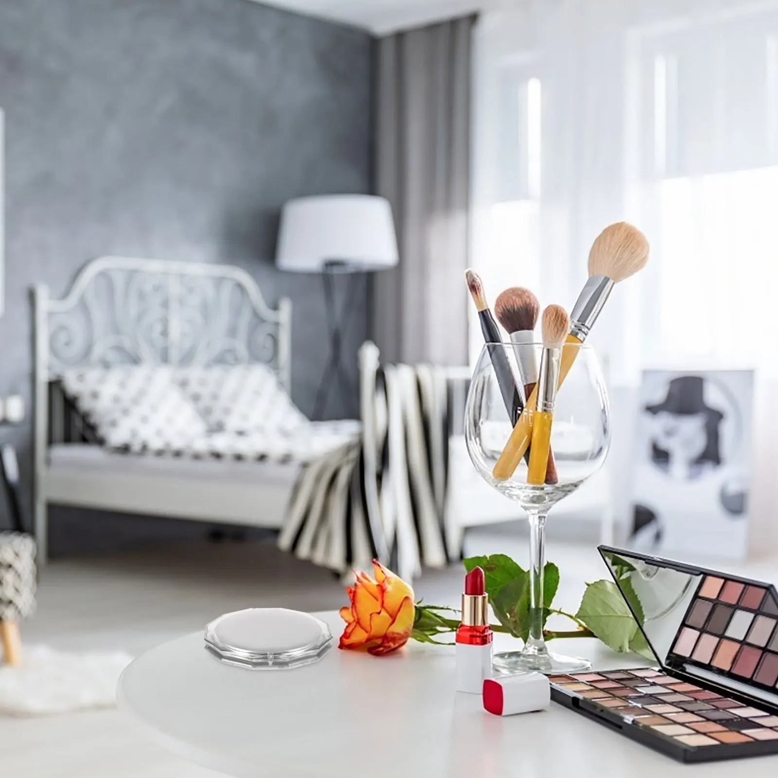 접이식 미니 다각형 화장 거울 컴팩트 휴대용 귀여운 디자인 플립 커버 휴대용 터치업용 지갑 포켓 여행 일상용