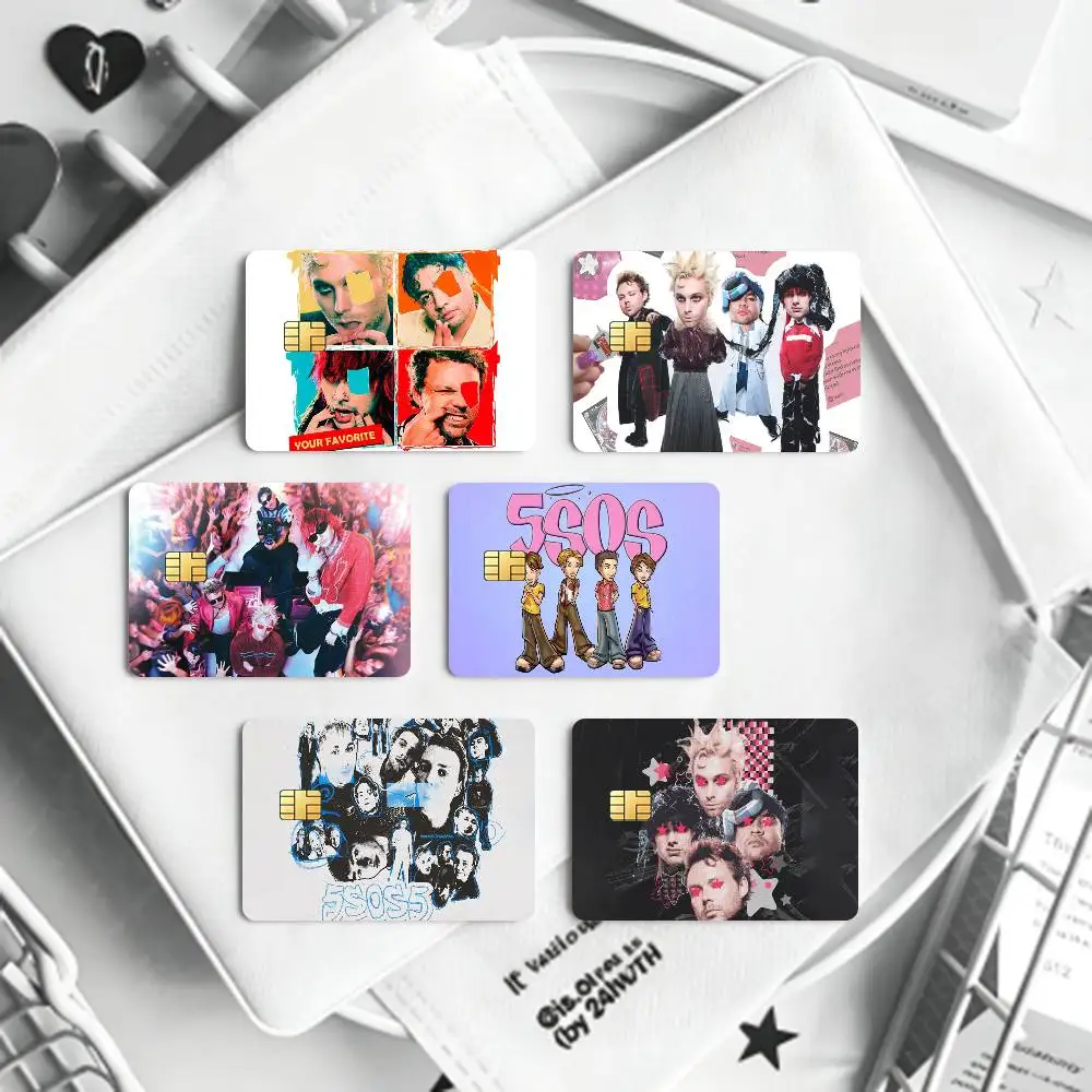 5 S-Seconds of Summers 5-SOS  Bank Credit Cards Bus Pass Stickers Cool Decoration Waterproof 4PCS Card