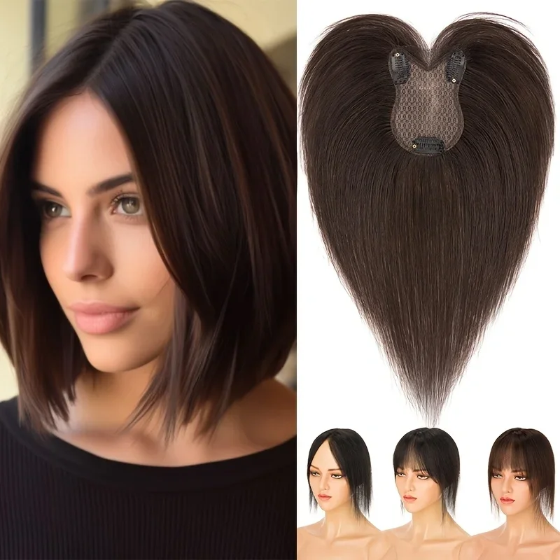 prokyvity-8x11cm-100-real-human-hair-toppers-for-women-natural-wig-with-bangs-lace-base-handcrafted-single-knot-hairpiece