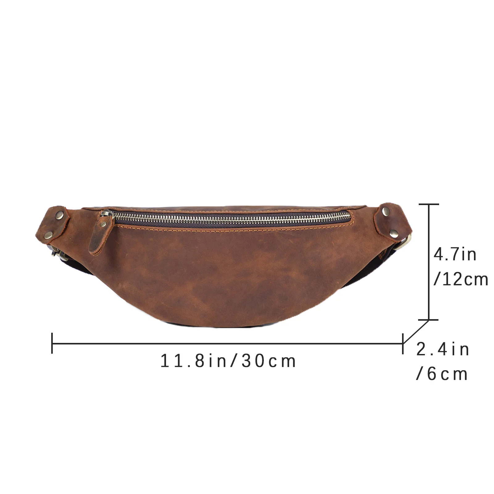 Hochwertige Echtleder-Brusttasche für Herren, Vintage Vollnarbenleder-Umhängetasche, Sling Bag, Tagesrucksack mit großer Kapazität – Detail 3